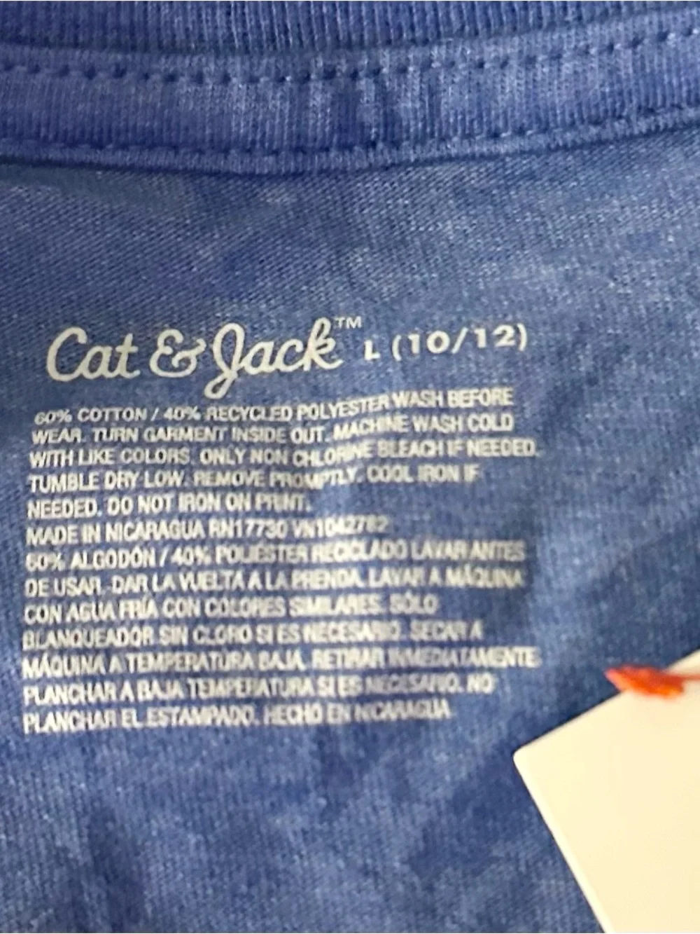 Cat & Jack Blue Graphic Tee with Yellow 'Adrenaline Strategy' Print